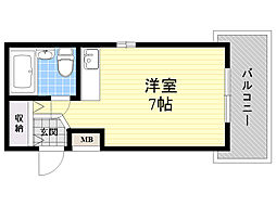 マンション立山 ワンルームの間取図画像