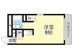 日の出プラザ1号館 ワンルームの間取図画像