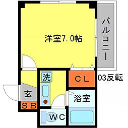 アールマンション ワンルームの間取図画像