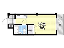 第2ハイツ杉本 ワンルームの間取図画像