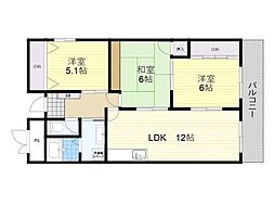 ヌーヴェルシャトー 3LDKの間取図画像