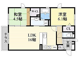 サンフラワー千里王子 2LDKの間取図画像