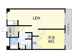 パークハイツミシマ 1LDKの間取図画像