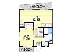 総持寺グリーンハイツ 1LDKの間取図画像