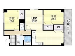 メゾンM&S 2LDKの間取図画像