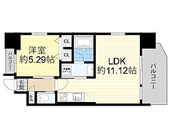 PREGIO吹田 1LDKの間取図画像