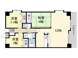 アビタシオン橋本2 3LDKの間取図画像