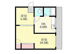 畑中マンション 2DKの間取図画像
