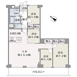 コトー多摩川 4LDKの間取図画像