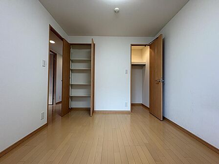南西側洋室収納です。画像左側は、可動式棚になってます。