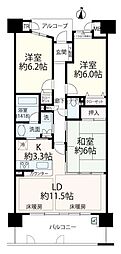 パルメーラ垂水ヒルズ 3LDKの間取図画像