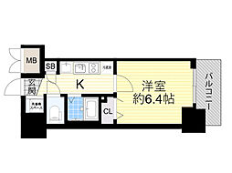 Osaka Metro御堂筋線 東三国駅 徒歩1分の賃貸マンション 11階1Kの間取り