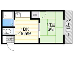 サンハイツ池田 1DKの間取図画像