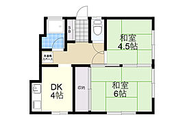 八番館 2DKの間取図画像