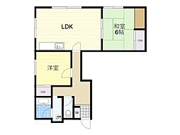 アゼリアコートノースウィング 2LDKの間取図画像