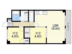 山吉ビル 3LDKの間取図画像