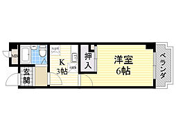 ブライトンヒルズ箕面 1Kの間取図画像