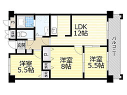 パークハイツアイリス1号館 3LDKの間取図画像