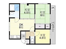 第2伏田ハイツ 3DKの間取図画像