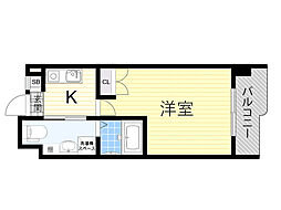 カルム東豊中 1Kの間取図画像