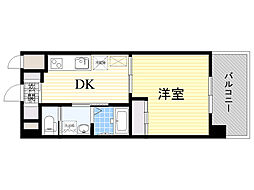 江坂KTビルアール・エスフラッツ 1DKの間取図画像
