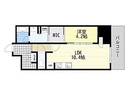 ジオタワー大阪十三 1LDKの間取図画像