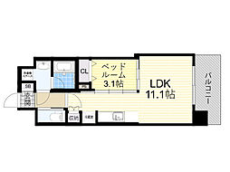 コンフォリア・リヴ東三国駅前ソルテラス 1LDKの間取図画像