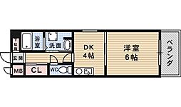 エミールHIRO 1DKの間取図画像