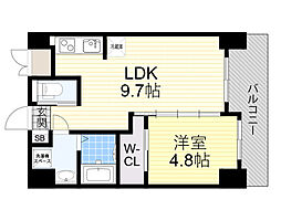 ノルデンハイム江坂3 1LDKの間取図画像