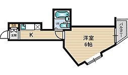 ディザイア新大阪 ワンルームの間取図画像