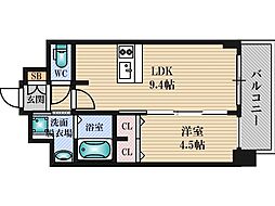 プレサンス新大阪ジェイズ 1LDKの間取図画像