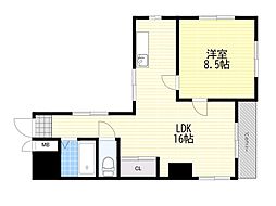 大京ビルマンション新大阪 1LDKの間取図画像