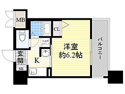 エステムコート新大阪6エキスプレイス 1Kの間取図画像
