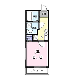 エフグレイス豊中南 1Kの間取図画像