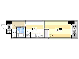 ノルデンハイム東三国B棟 1DKの間取図画像