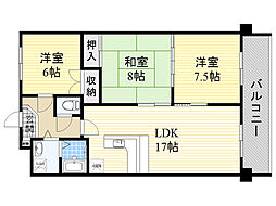 アビタシオン2 3LDKの間取図画像