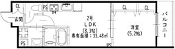 クリエオーレ住吉 1LDKの間取図画像
