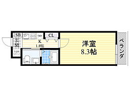 阪急宝塚本線 石橋阪大前駅 徒歩9分の賃貸アパート 2階1Kの間取り
