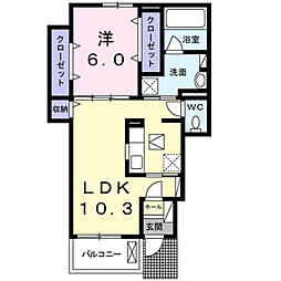 大阪モノレール本線 南摂津駅 徒歩20分の賃貸アパート 1階1LDKの間取り