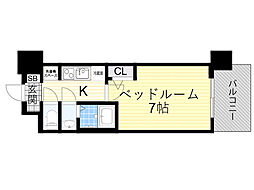 JR東海道・山陽本線 東淀川駅 徒歩2分の賃貸マンション 11階1Kの間取り
