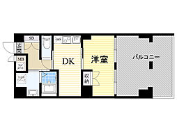 阪急千里線 吹田駅 徒歩15分の賃貸マンション 2階1DKの間取り