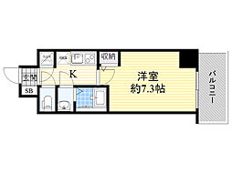 Osaka Metro御堂筋線 江坂駅 徒歩14分の賃貸マンション 9階1Kの間取り