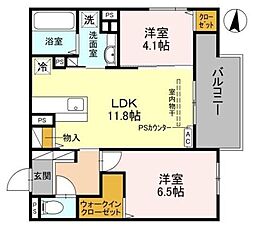 JR東海道・山陽本線 JR総持寺駅 徒歩14分の賃貸アパート 3階2LDKの間取り
