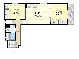 阪急千里線 千里山駅 徒歩24分の賃貸アパート 2階2LDKの間取り