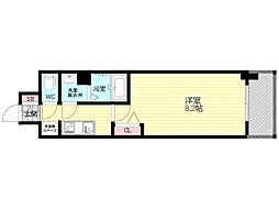 阪急京都本線 上新庄駅 徒歩3分の賃貸マンション 3階1Kの間取り