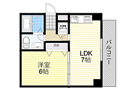 阪急京都本線 相川駅 徒歩3分の賃貸マンション 2階1DKの間取り