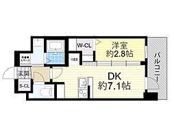 阪急京都本線 崇禅寺駅 徒歩6分の賃貸マンション 4階1DKの間取り