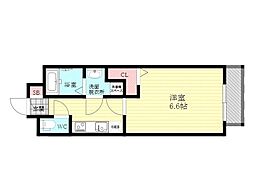 おおさか東線 JR淡路駅 徒歩16分の賃貸アパート 1階1Kの間取り