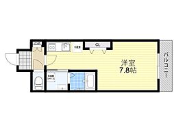 阪急京都本線 茨木市駅 徒歩3分の賃貸マンション 4階1Kの間取り