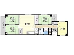 JR東海道・山陽本線 千里丘駅 徒歩7分の賃貸マンション 3階4LDKの間取り